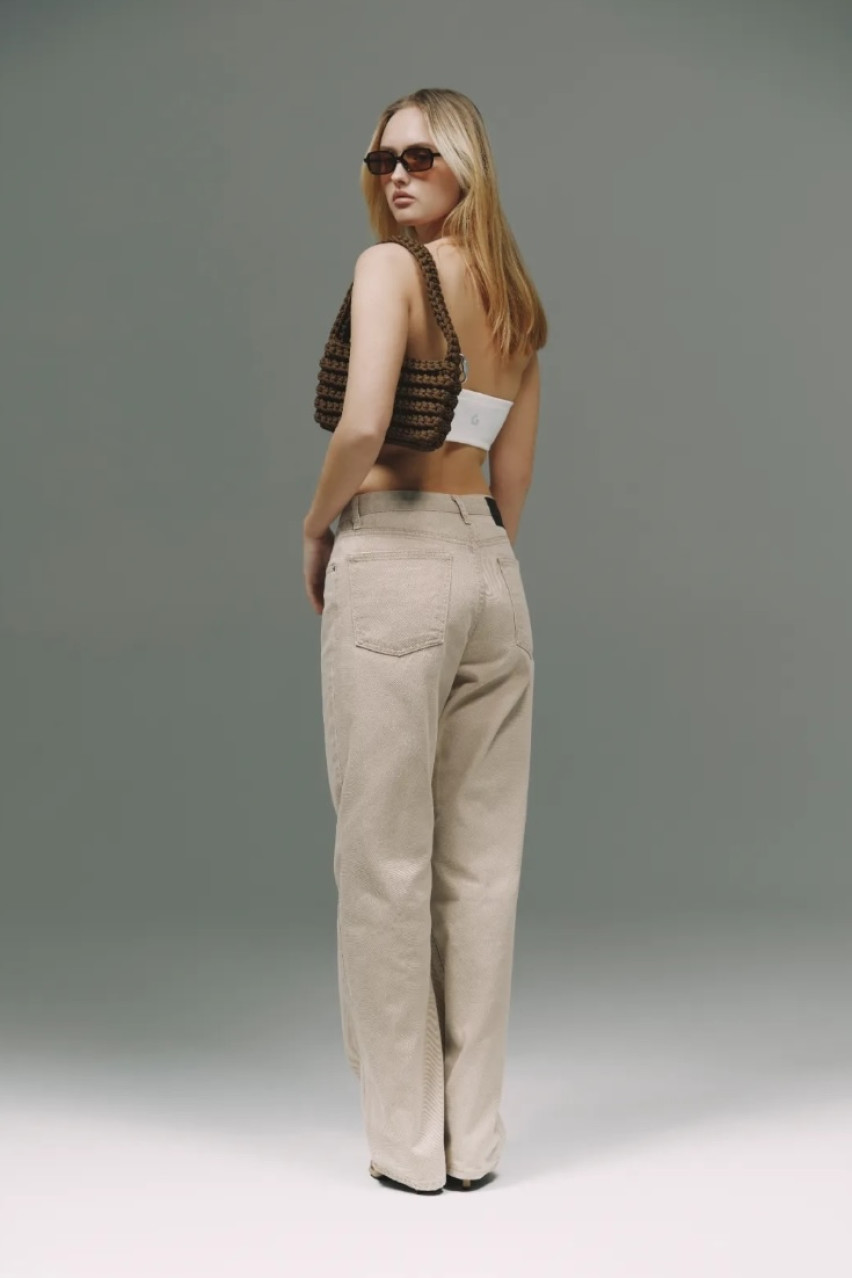 Бежеві джинси Baggy з середньою посадкою 044GARDEN