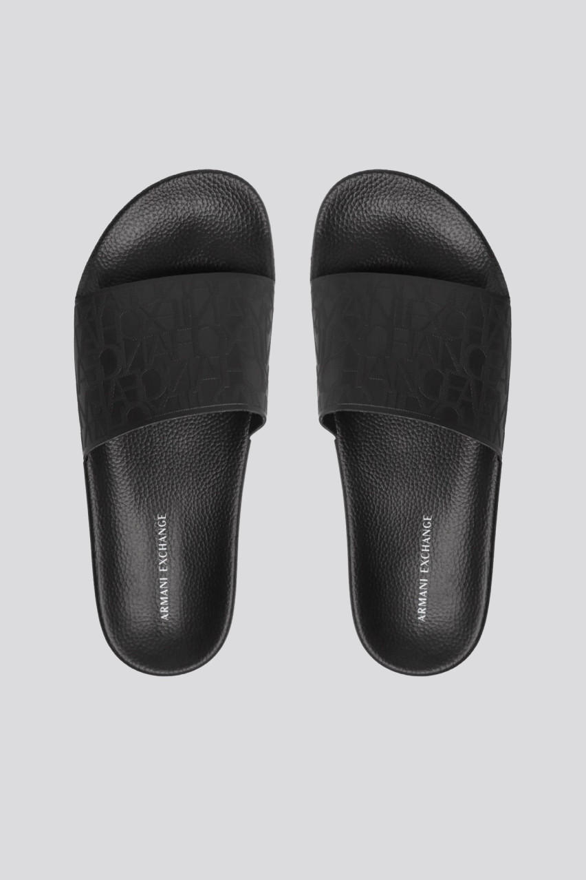 Чорні шльопанці Armani Exchange