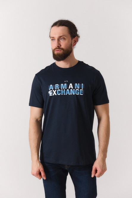 Темно-синяя футболка Armani Exchange