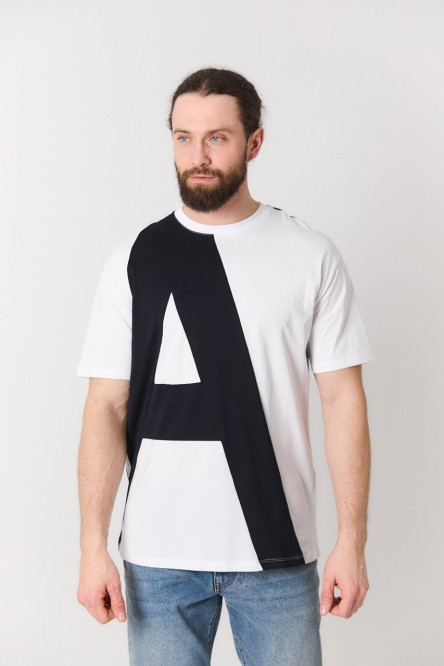 Черно-белая футболка Armani Exchange