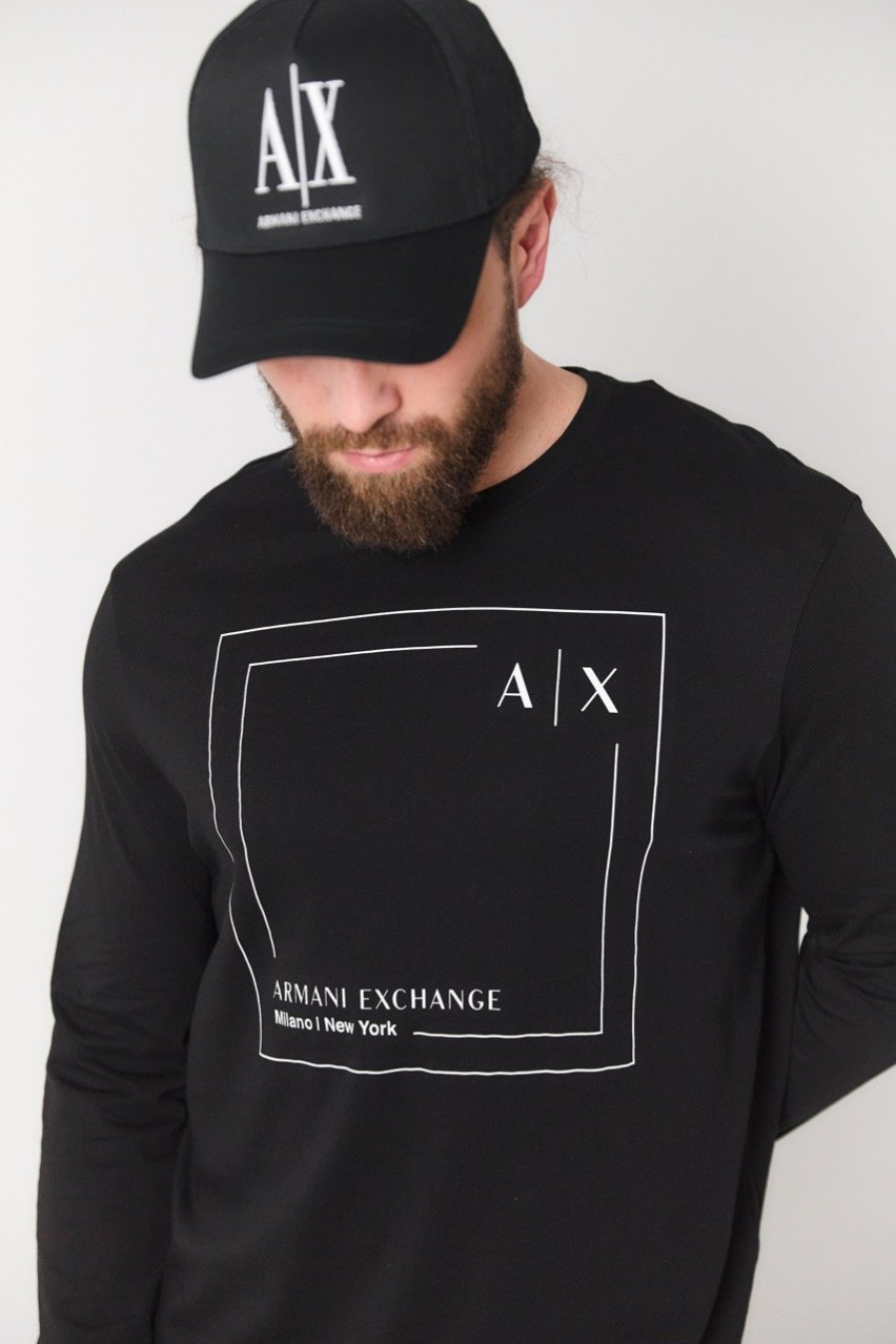 Чорний лонгслів Armani Exchange