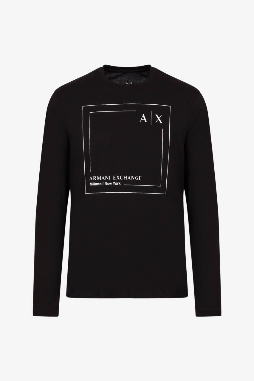 Чорний лонгслів Armani Exchange