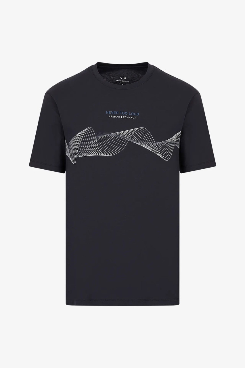 Темно синяя футболка Armani Exchange