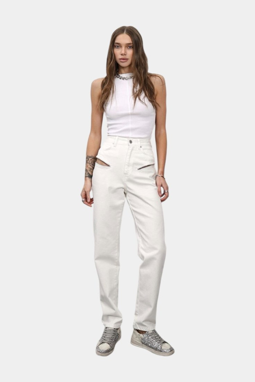 Білі джинси Zip D66W Aisenberg