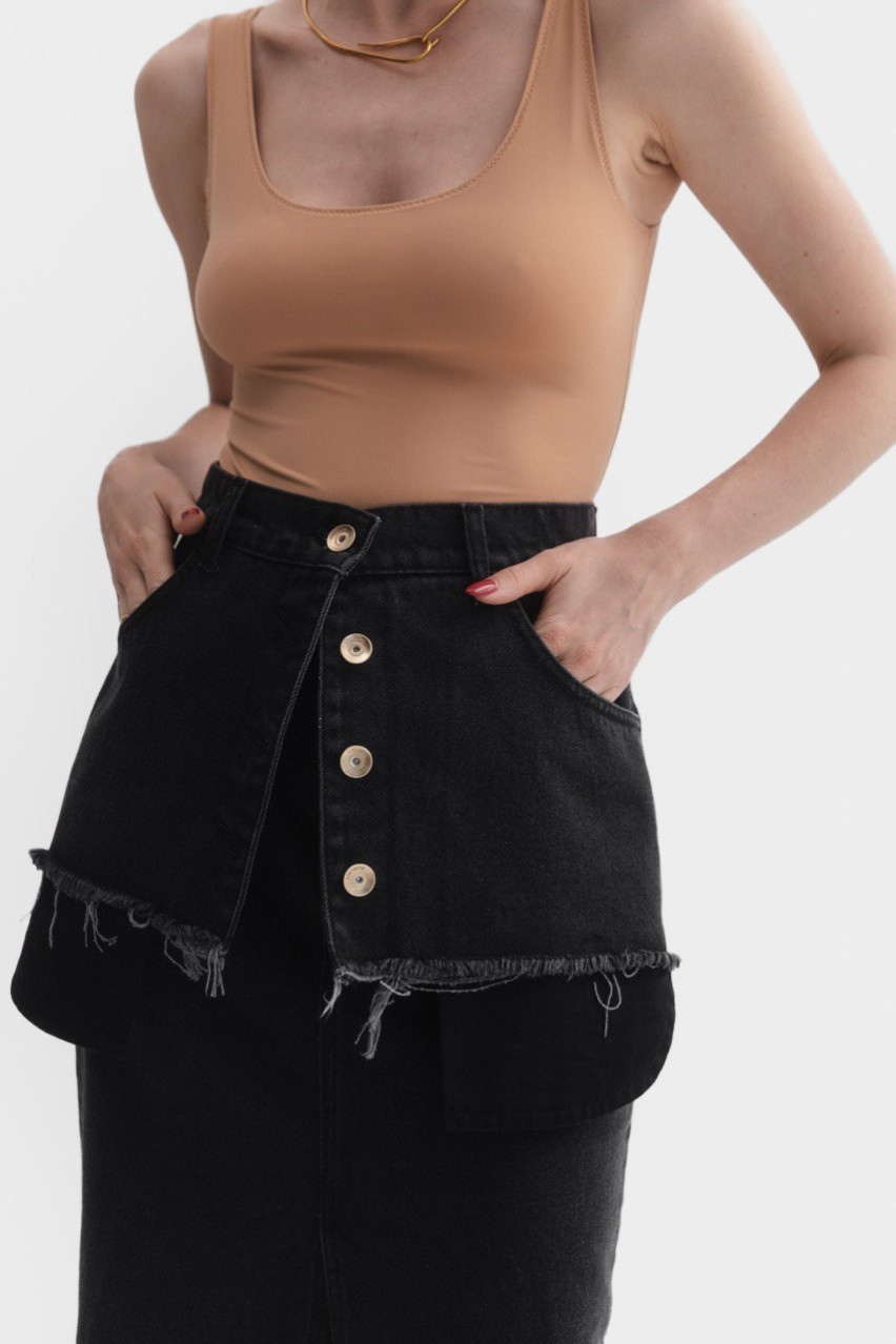 Чёрный джинсовый пояс-корсет Aisenberg