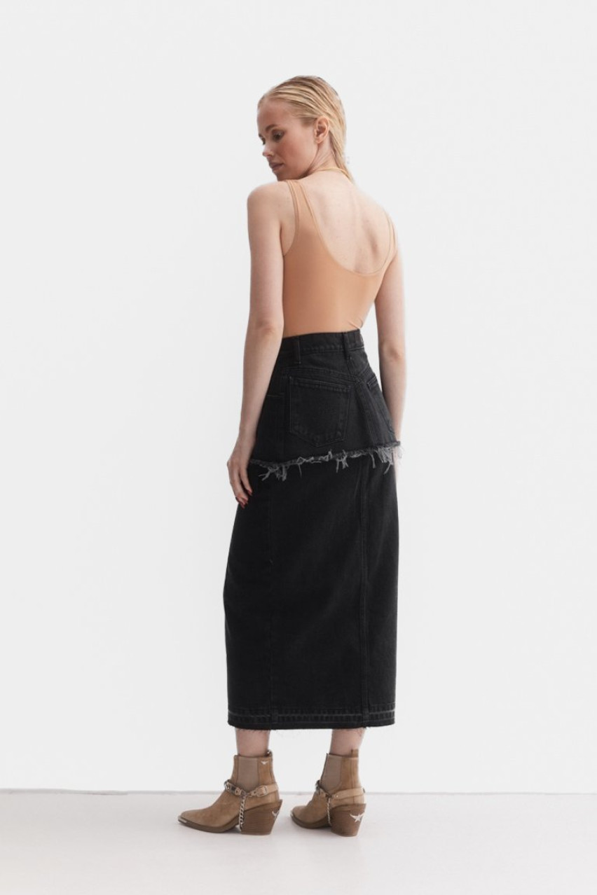 Чёрный джинсовый пояс-корсет Aisenberg