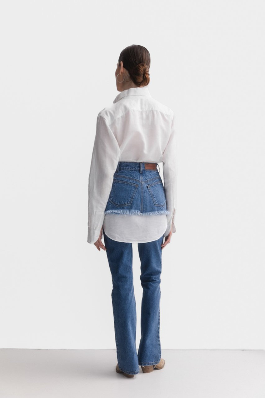 Синий джинсовый пояс-корсет