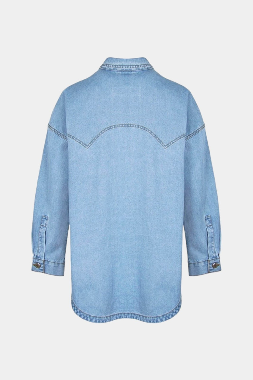 Блакитна джинсова куртка-сорочка D67MB AISENBERG