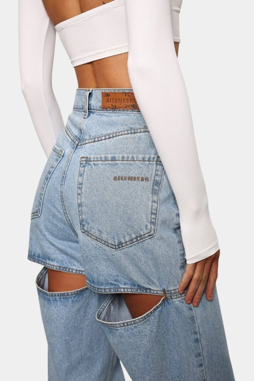Голубые джинсы-шорты D197LB Aisenberg
