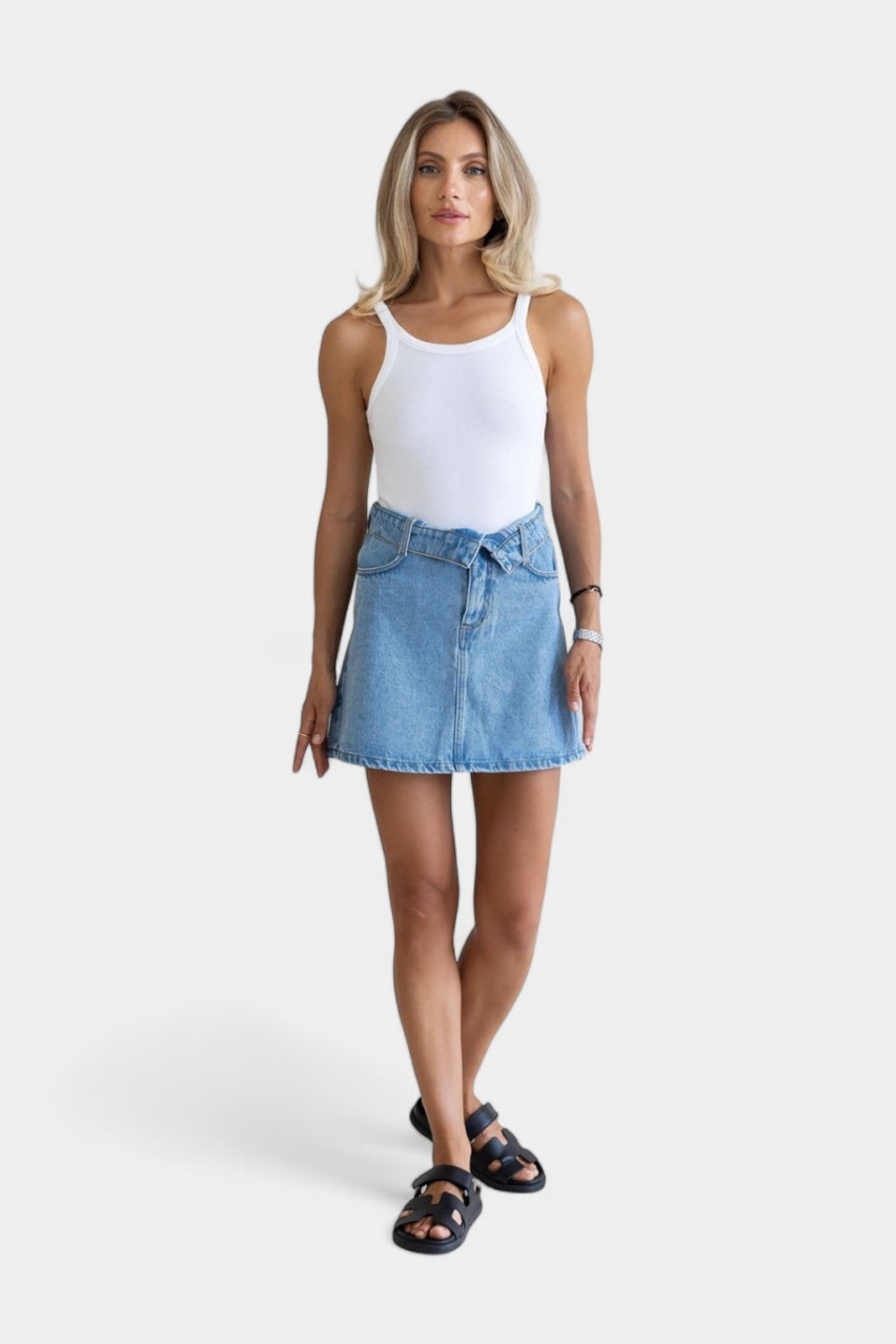 Голубая джинсовая юбка-шорты AISENBERG