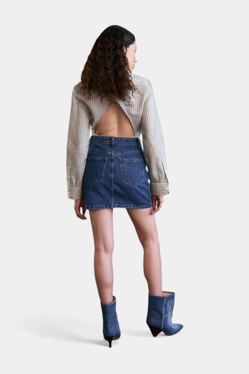 Синяя джинсовая юбка-мини с карманами D265SB AISENBERG