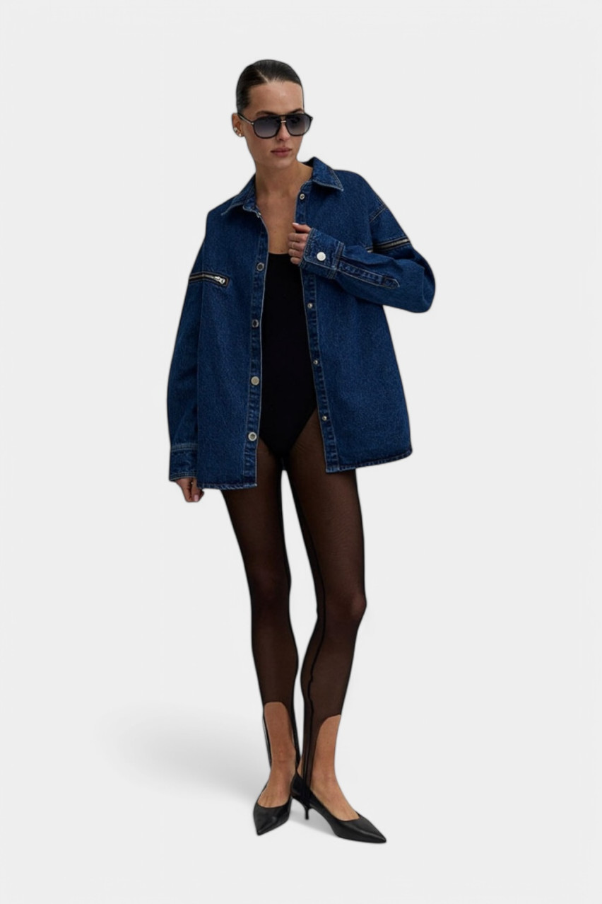 Синя джинсова сорочка Zip D272B Aisenberg