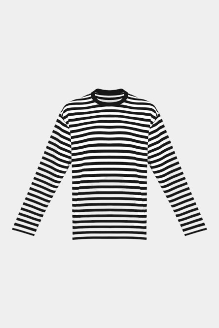 Чорно-білий лонгслів в смужку