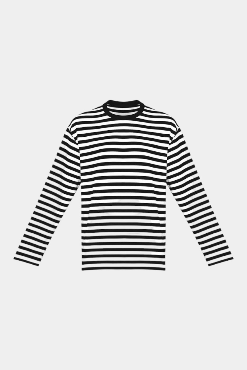 Чорно-білий лонгслів в смужку BB1 Aisenberg