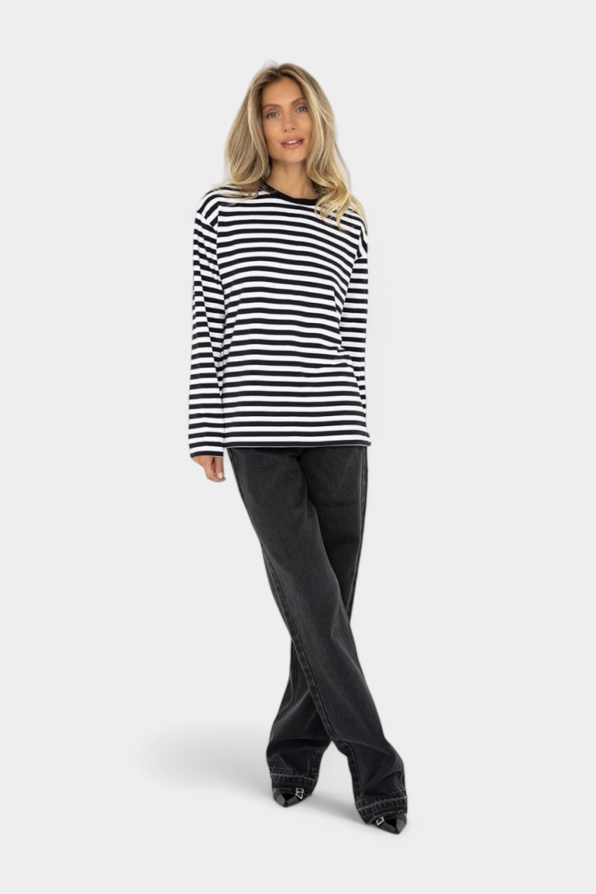 Чорно-білий лонгслів в смужку BB1 Aisenberg