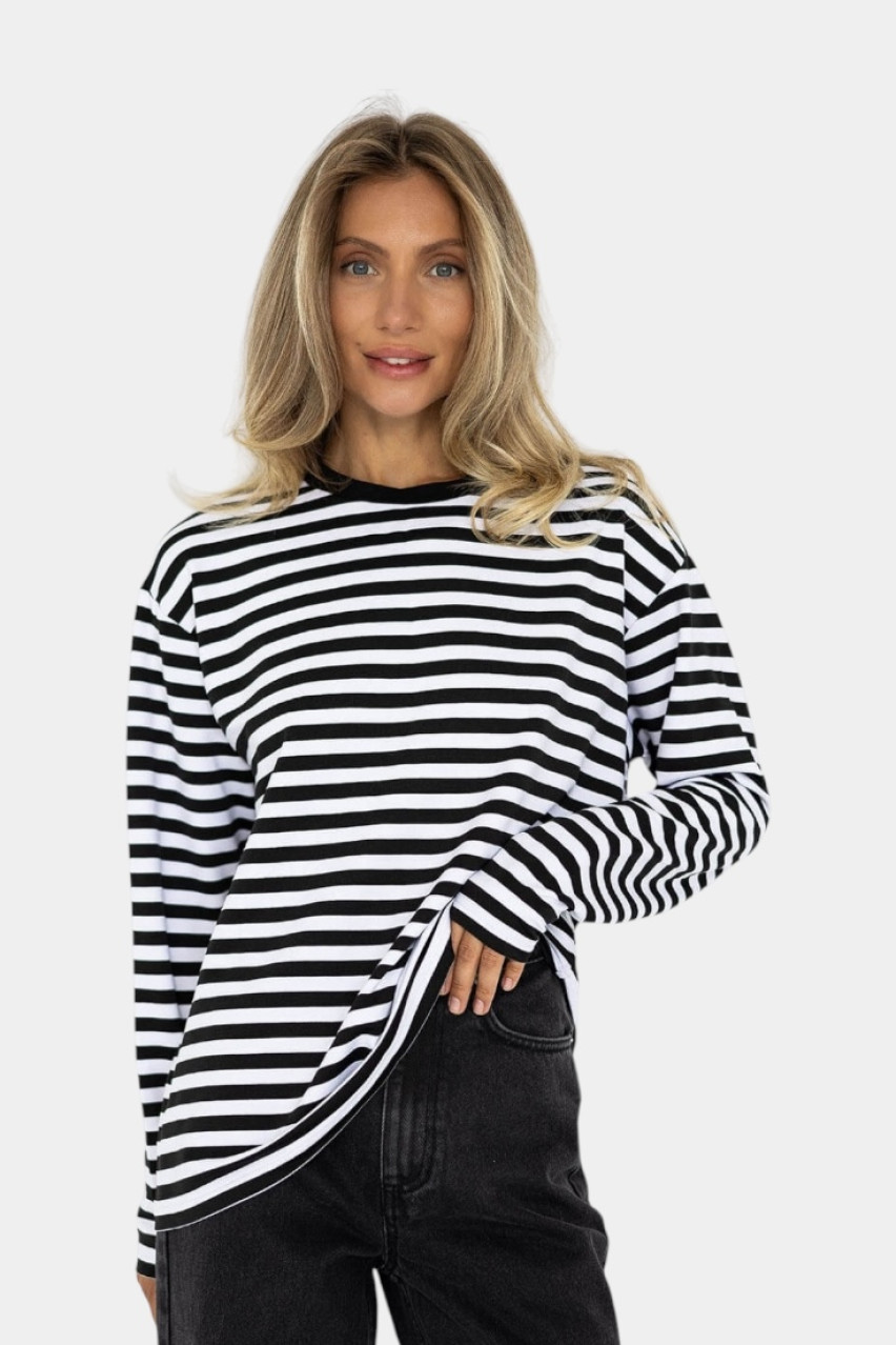 Чорно-білий лонгслів в смужку BB1 Aisenberg