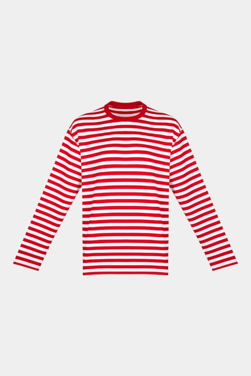 Червоно-білий лонгслів в смужку BR1 Aisenberg