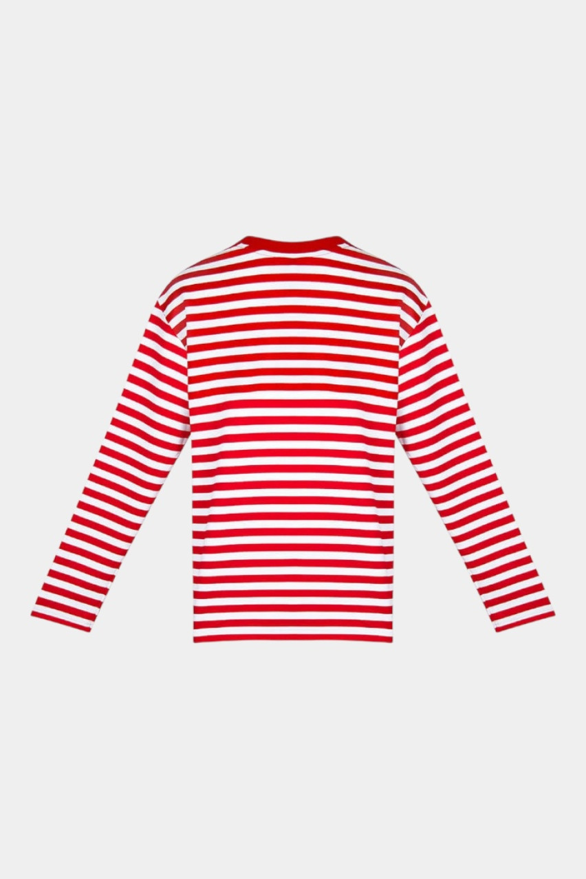 Червоно-білий лонгслів в смужку BR1 Aisenberg