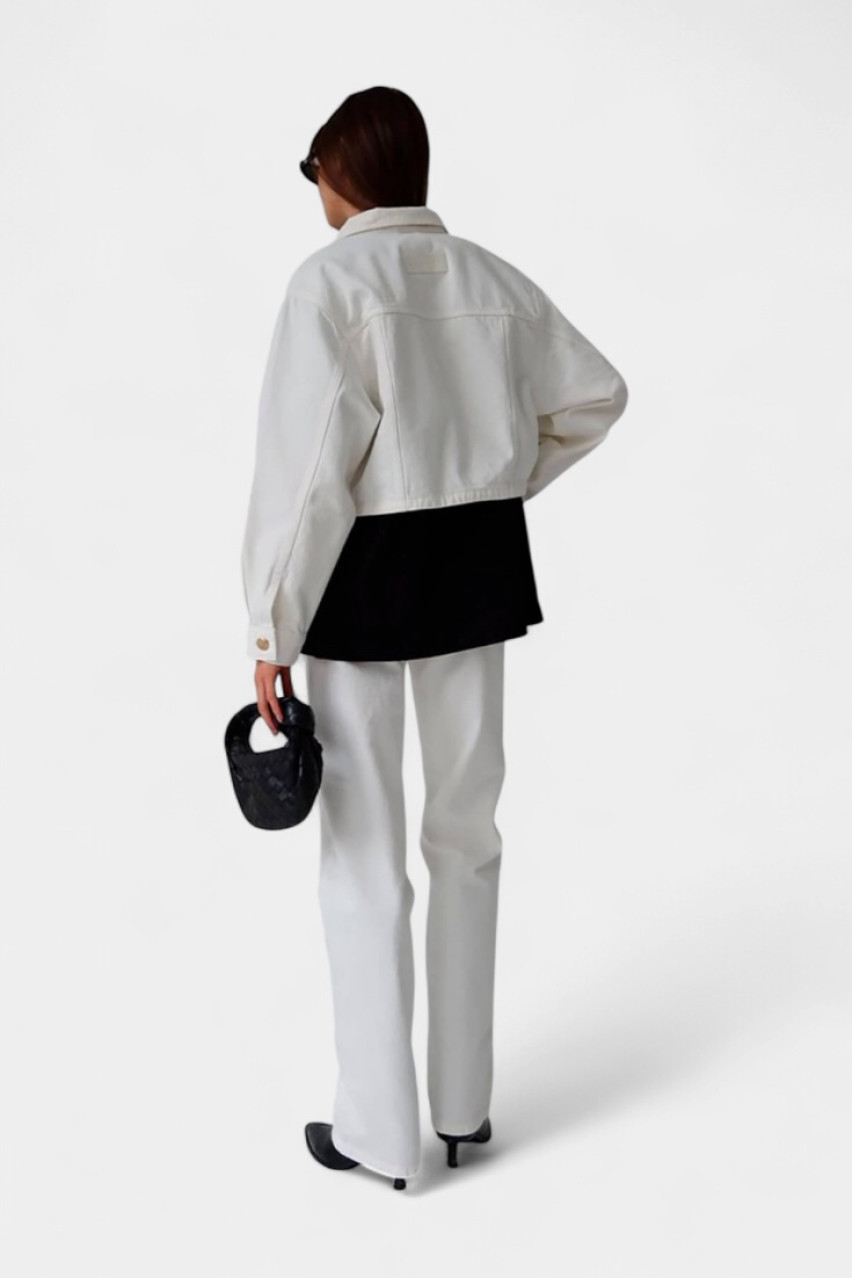 Біла джинсова куртка Crop D239W Aisenberg