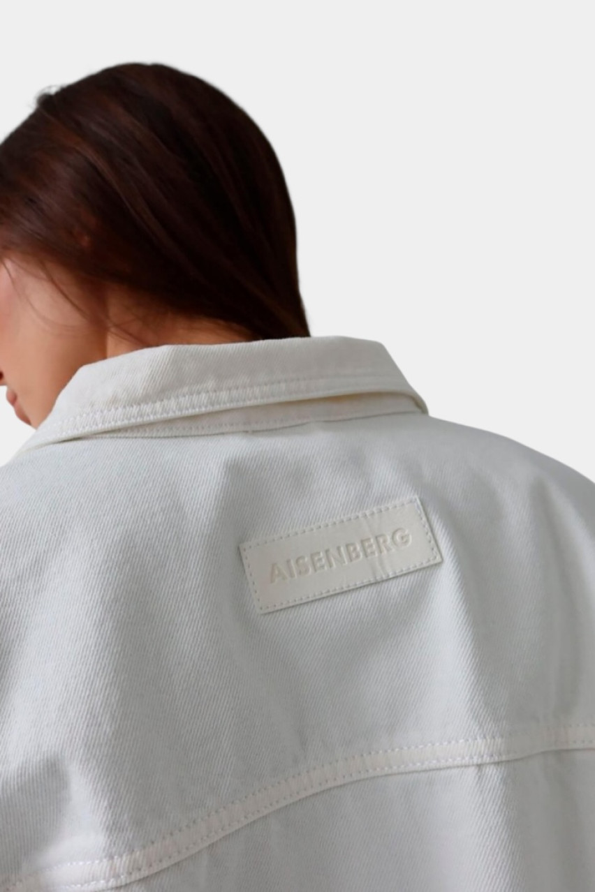 Біла джинсова куртка Crop D239W Aisenberg