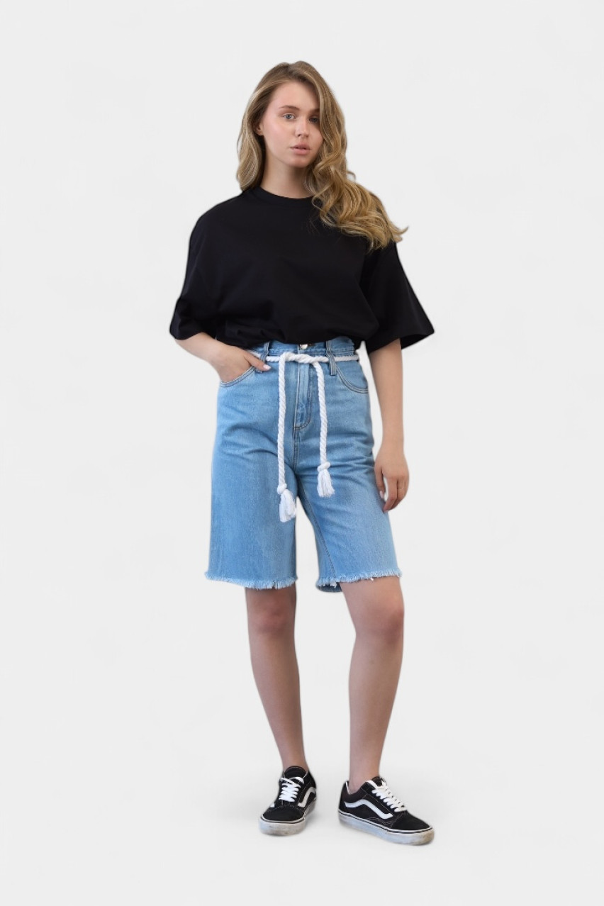 Синие джинсовые шорты-бермуды D129berMB Aisenberg