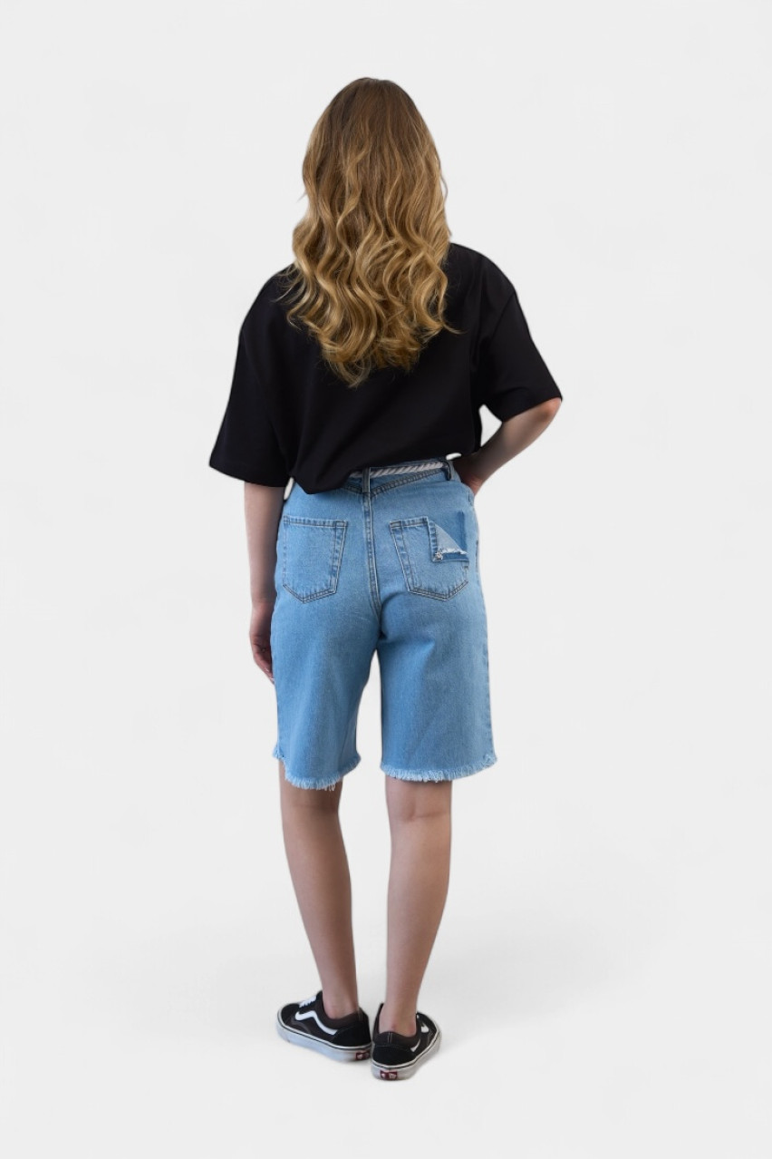 Синие джинсовые шорты-бермуды D129berMB Aisenberg