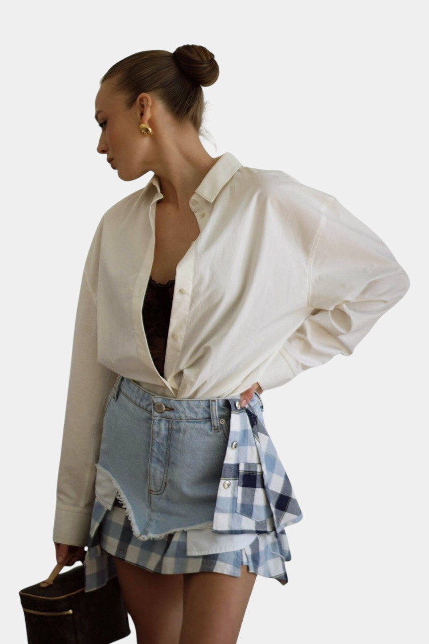 Светло-голубая джинсовая юбка-шорты Rio D289LB Aisenberg