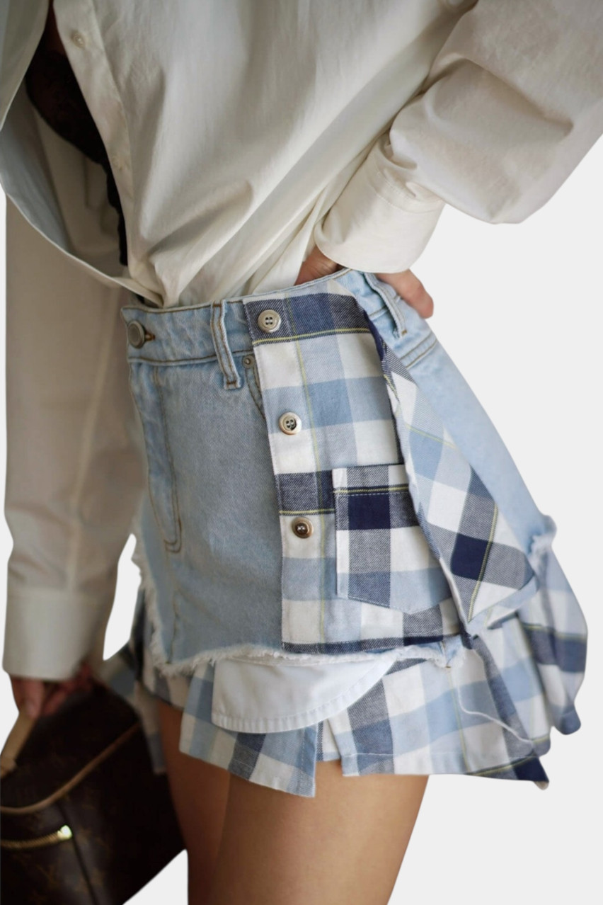 Светло-голубая джинсовая юбка-шорты Rio D289LB Aisenberg