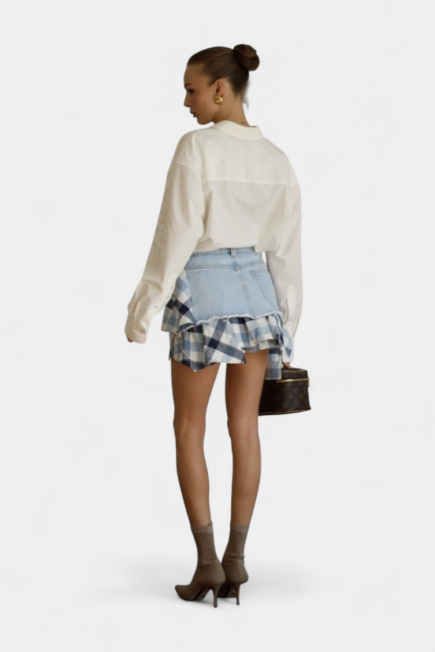 Светло-голубая джинсовая юбка-шорты Rio D289LB Aisenberg