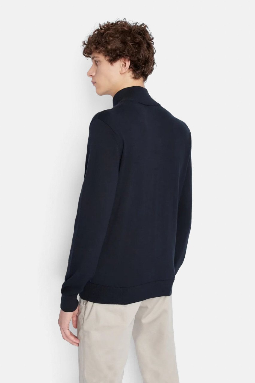 Темно-синій кардиган на блискавці з органічної бавовни ASV 8NZE4D ZM8CZ 1510 Armani Exchange