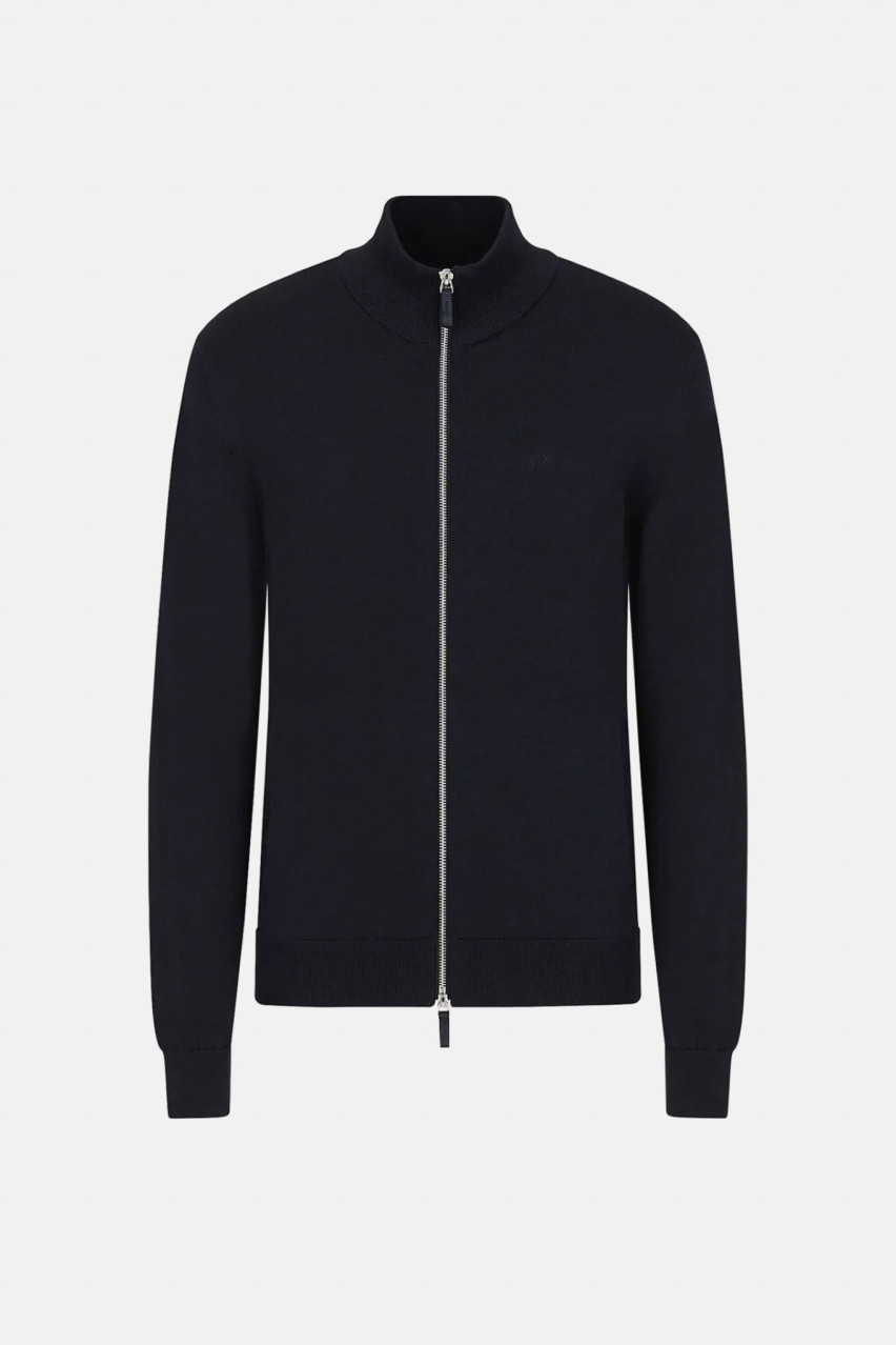 Темно-синій кардиган на блискавці з органічної бавовни ASV 8NZE4D ZM8CZ 1510 Armani Exchange