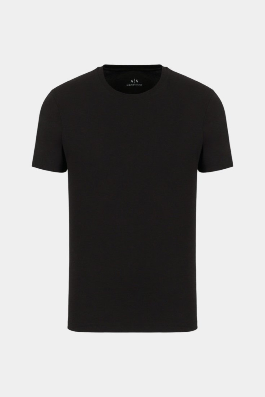 Чорна футболка приталеного крою з бавовни піма 8NZT74 ZJA5Z 1200 Armani Exchange