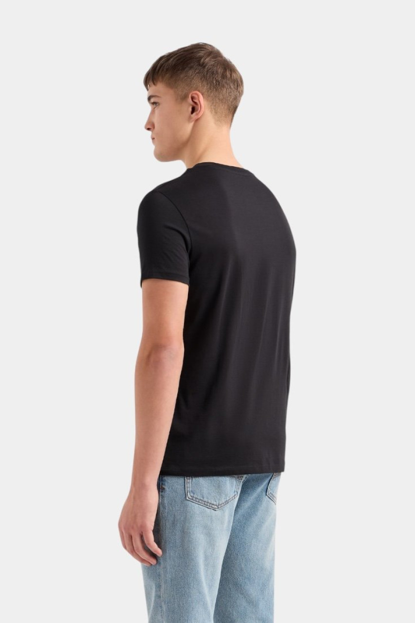 Чорна футболка приталеного крою з бавовни піма 8NZT74 ZJA5Z 1200 Armani Exchange