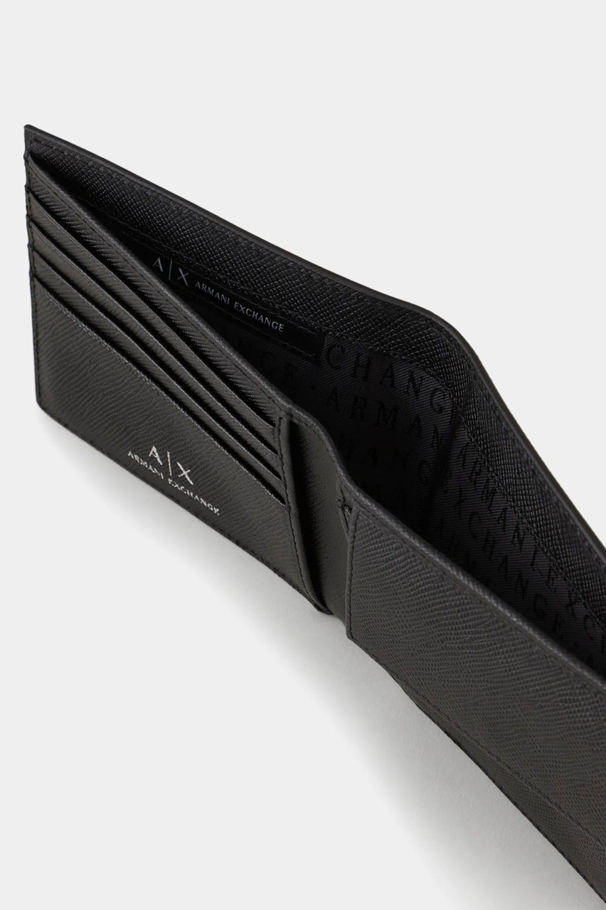 Чорний шкіряний гаманець з логотипом 958098 CC843 00020 Armani Exchange