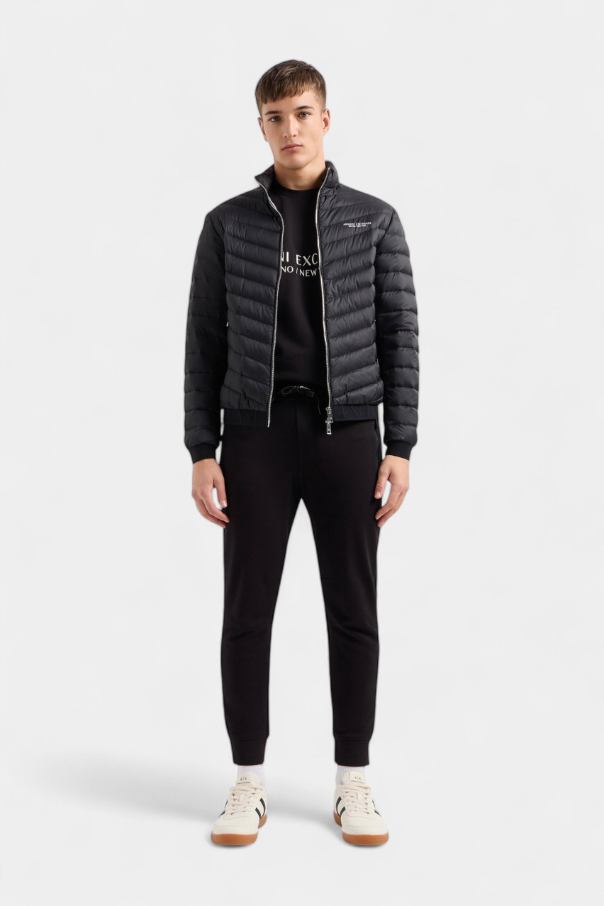 Черный стеганый пуховик на молнии 8NZB52 ZNW3Z 0217 Armani Exchange