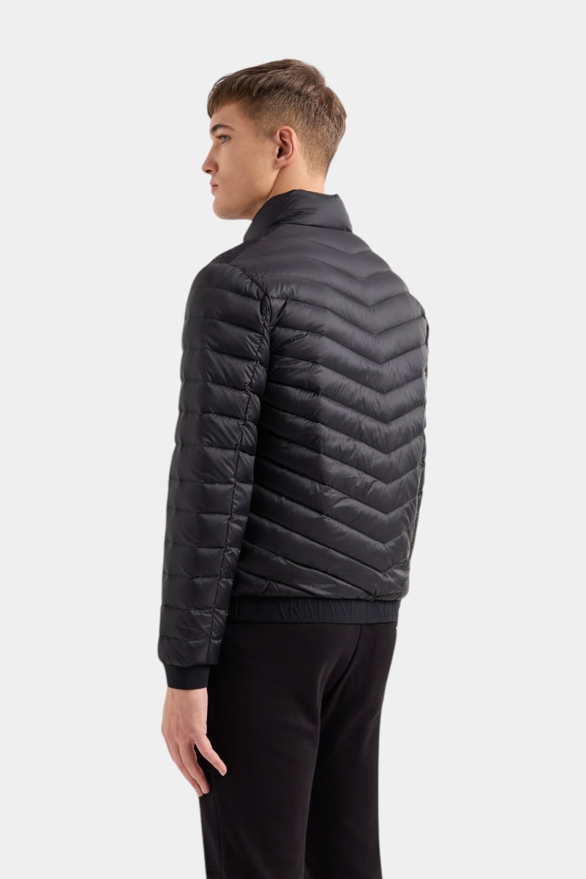 Черный стеганый пуховик на молнии 8NZB52 ZNW3Z 0217 Armani Exchange
