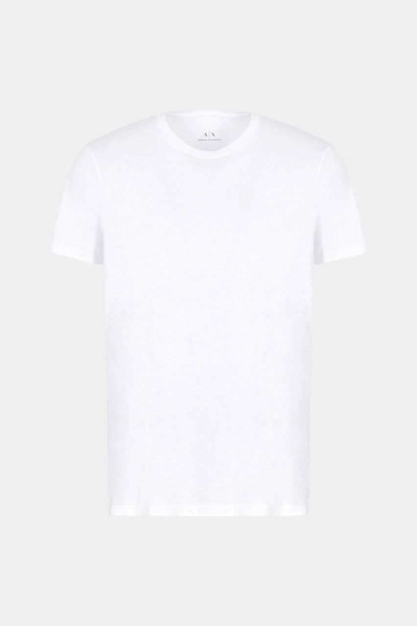 Біла футболка приталеного крою з бавовни піма 8NZT74 ZJA5Z 1100 Armani Exchange