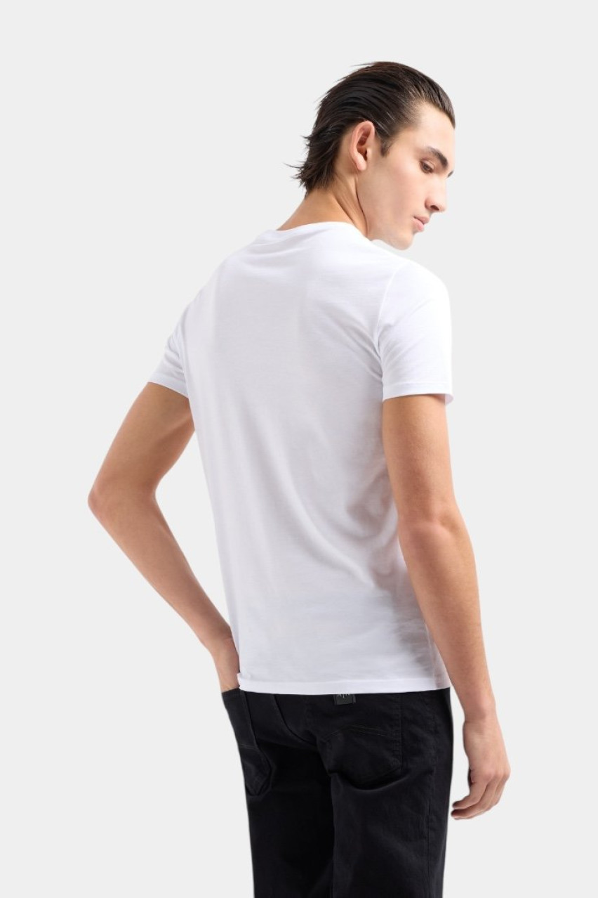 Біла футболка приталеного крою з бавовни піма 8NZT74 ZJA5Z 1100 Armani Exchange