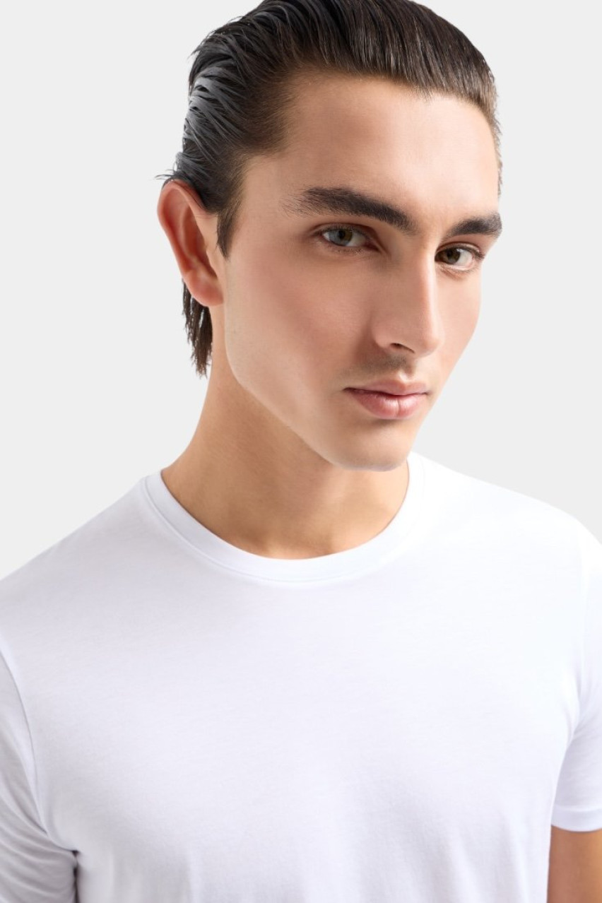 Біла футболка приталеного крою з бавовни піма 8NZT74 ZJA5Z 1100 Armani Exchange