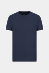 Темно-синя футболка приталеного крою з бавовни піма
