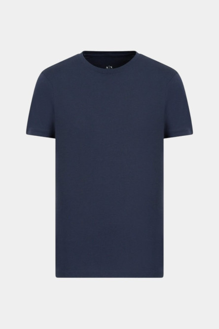 Темно-синя футболка приталеного крою з бавовни піма
