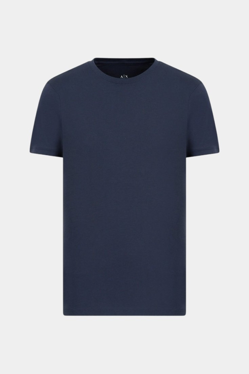 Темно-синя футболка приталеного крою з бавовни піма 8NZT74 ZJA5Z 1510 Armani Exchange
