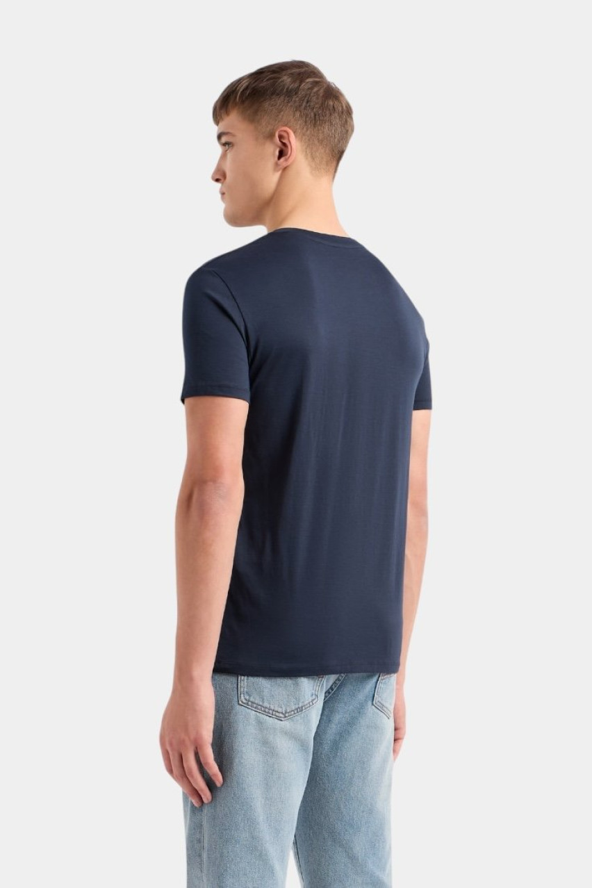 Темно-синя футболка приталеного крою з бавовни піма 8NZT74 ZJA5Z 1510 Armani Exchange