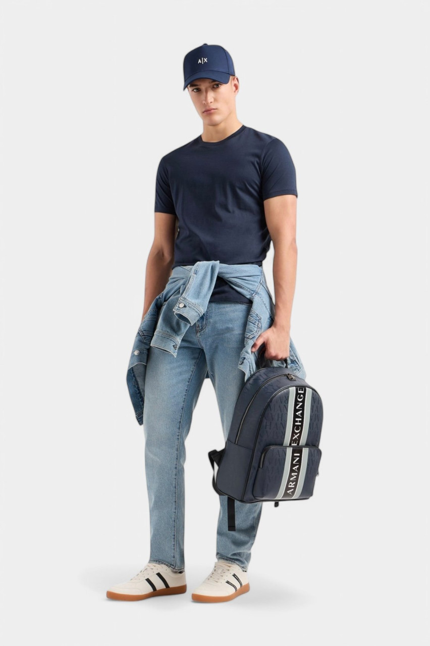 Темно-синя футболка приталеного крою з бавовни піма 8NZT74 ZJA5Z 1510 Armani Exchange