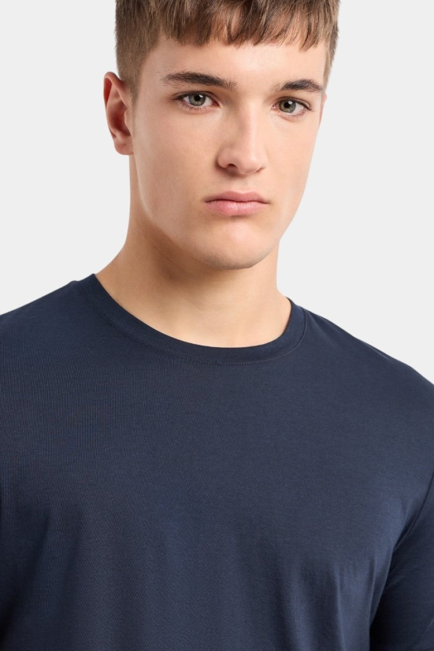 Темно-синя футболка приталеного крою з бавовни піма 8NZT74 ZJA5Z 1510 Armani Exchange