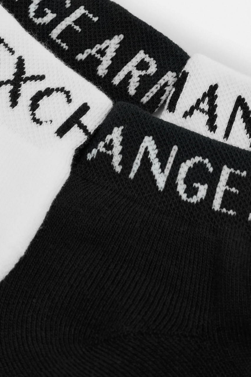 Набір із двох пар шкарпеток з логотипом: чорні та білі 956013 CC406 54510 Armani Exchange