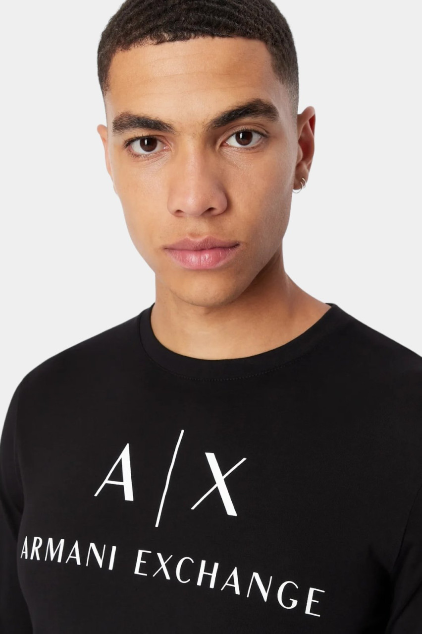 Чорний лонгслів 8NZTCH Z8H4Z 1200 Armani Exchange