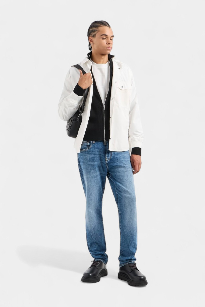 Чорний кардиган на блискавці з вовняної суміші 6DZE6G ZM5BZ 1200 Armani Exchange