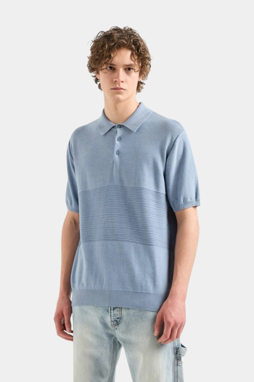 Блакитне поло з мерсеризованої бавовни ASV 6DZF6A ZMQ7Z 19DU Armani Exchange