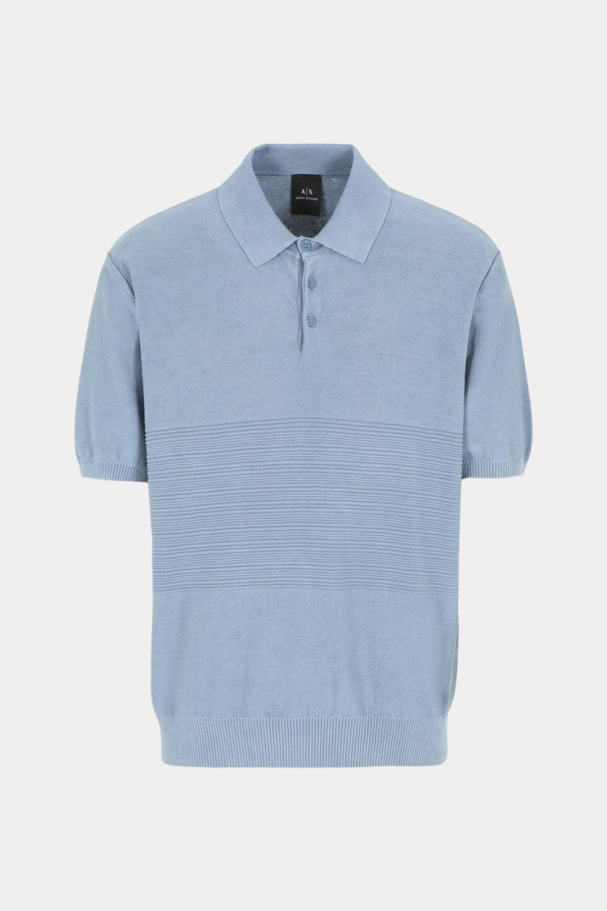 Блакитне поло з мерсеризованої бавовни ASV 6DZF6A ZMQ7Z 19DU Armani Exchange